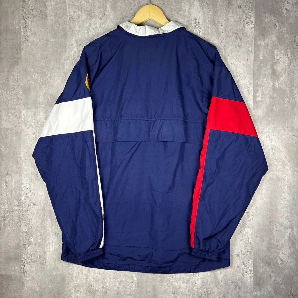 Vintage Adidas USA 2000 Olympic Windbreaker Jacket Medium Navy Blue Red White‎